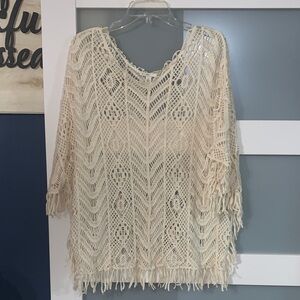 Cream Crochet Women Top